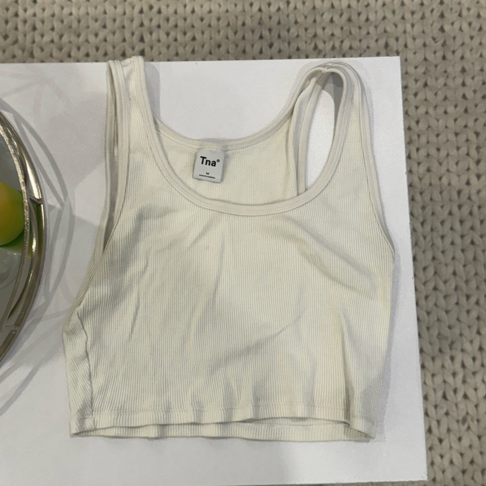White TNA Ribbed Tank Top